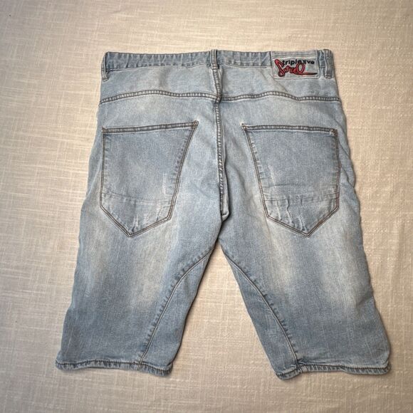 Triple Five Soul Men’s Sz 34 Light Wash Jorts‎ Denim Jean Shorts 555 Soul Y2K - Picture 4 of 15